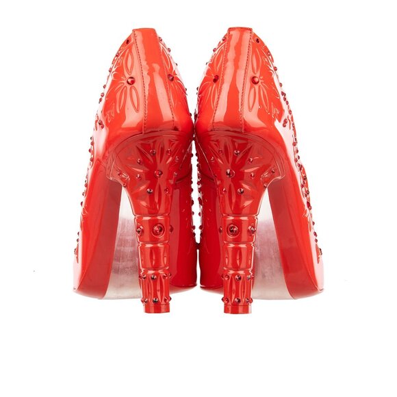 Dolce & Gabbana - Cinderella PVC Crystals Pumps Red 39 9 - Picture 4 of 5